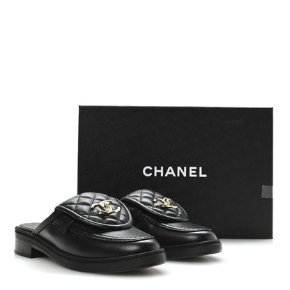 Chanel Lambskin Quilted CC Turnlock Mules 36.5 Black 9 of 9