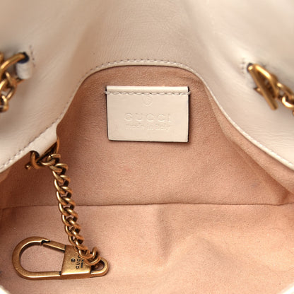 Gucci Calfskin Matelasse Super Mini GG Marmont Shoulder Bag White 5 of 9