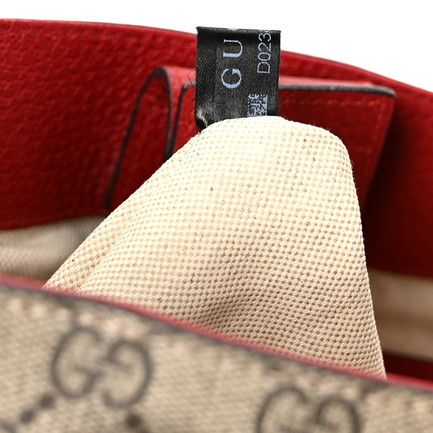 Gucci Soft GG Supreme Monogram Web Bosco Patch Small Crossbody Tote Beige Malva Hibiscus Red 9 of 13