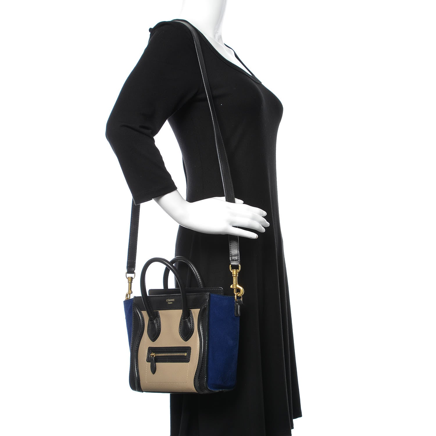 Celine Smooth Drummed Calfskin Nano Tri-Color Luggage Beige 3 of 22