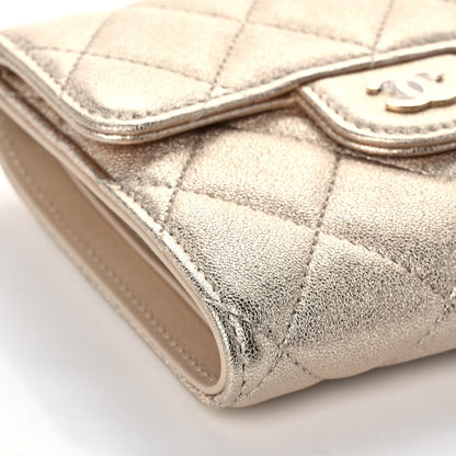 Chanel Metallic Lambskin Quilted Compact Flap Wallet Gold 8 of 12