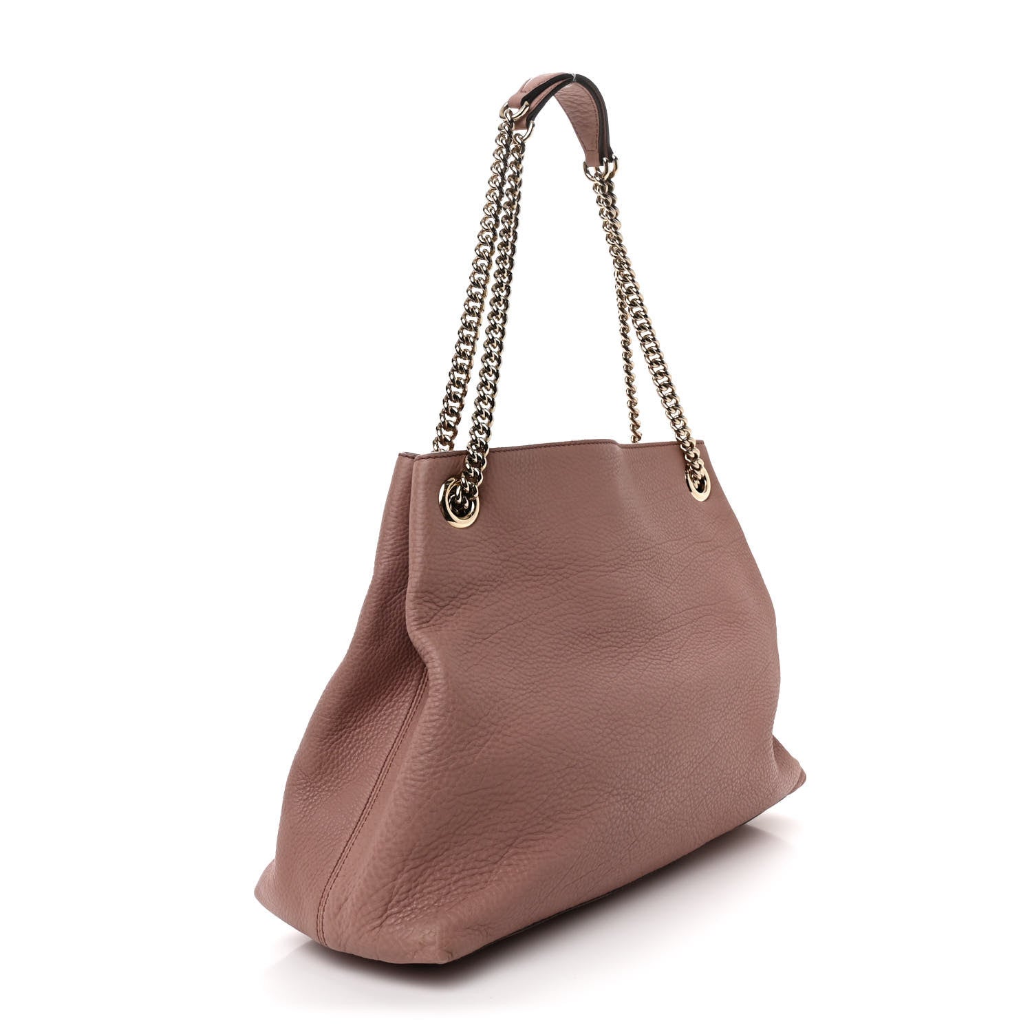 Gucci Pebbled Calfskin Medium Soho Chain Shoulder Bag Dark Cipria 3 of 10