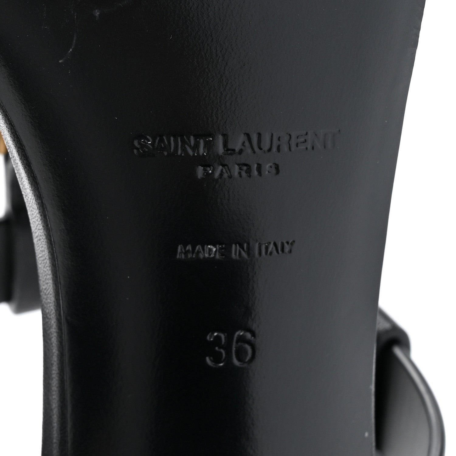 Saint Laurent Calfskin Cassandra 75 Sandals 36 Black 6 of 11