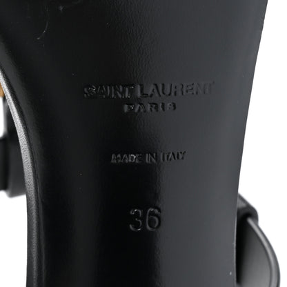 Saint Laurent Calfskin Cassandra 75 Sandals 36 Black 6 of 11