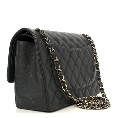 Chanel Caviar Quilted Jumbo Double Flap Dark Grey 3 of 11