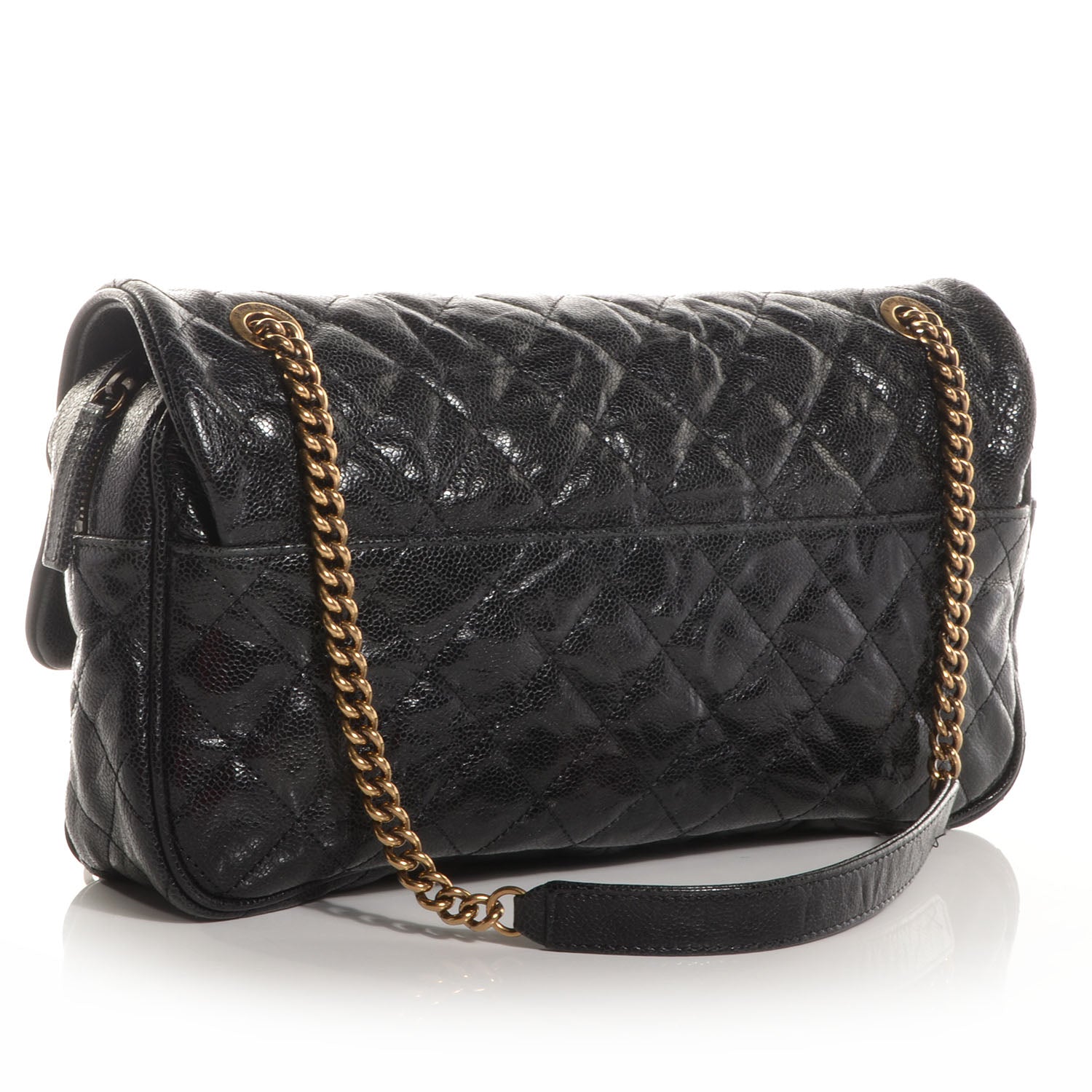 Chanel Crumpled Grained Calfskin Quilted Large Shiva Flap Black 3 of 8