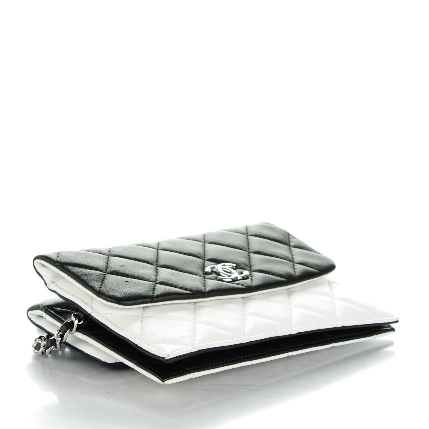 Chanel Lambskin Quilted Double Sided Wallet On Chain WOC White 4 of 9