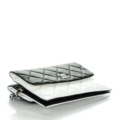 Chanel Lambskin Quilted Double Sided Wallet On Chain WOC White 4 of 9