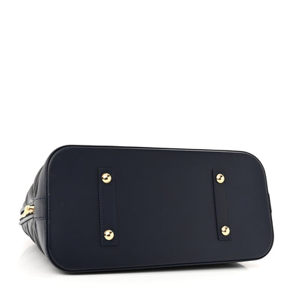 Louis Vuitton Lambskin Malletage Alma GM Navy Blue 4 of 9