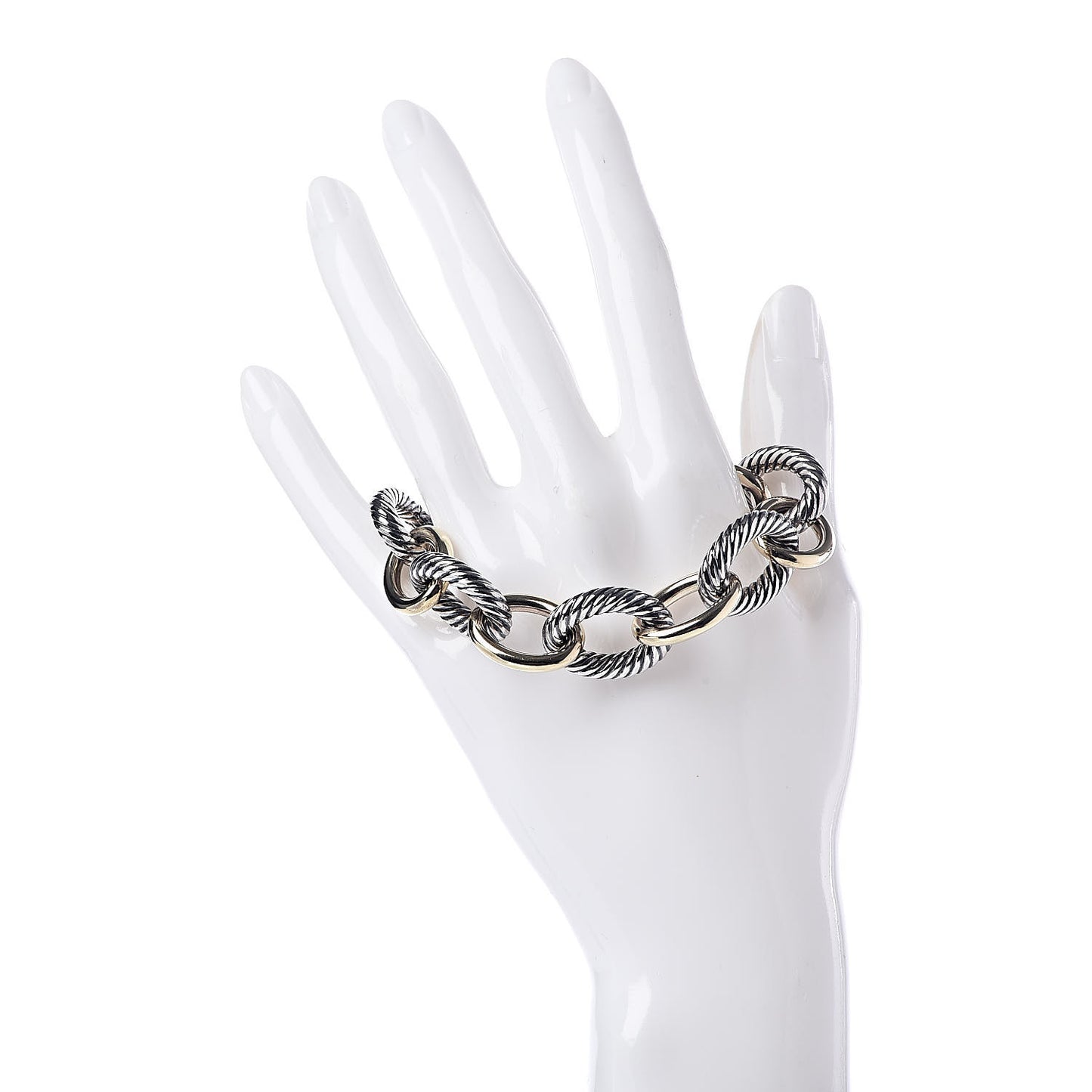 Sterling Silver 18K Yellow Gold 17mm Extra Large Oval Link Bracelet