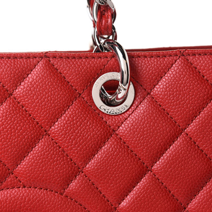 Chanel Caviar Quilted Grand Shopping Tote GST Red 8 of 10