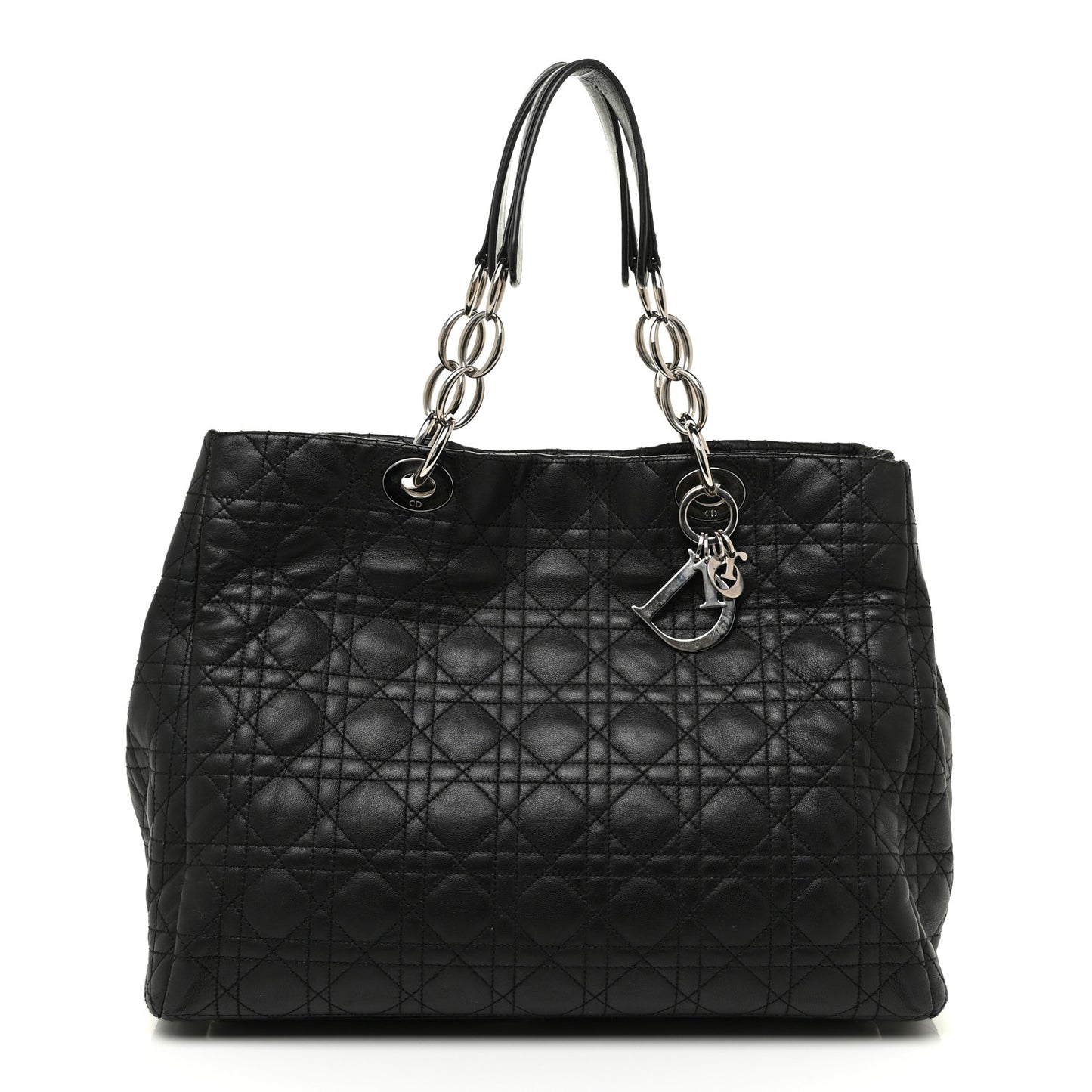 Lambskin Cannage Large Dior Soft Shopping Tote Black