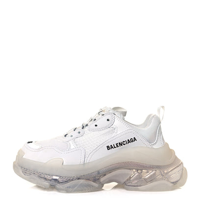 Balenciaga Fabric Mesh Clear Sole Womens Triple S Sneakers 36 White 1 of 7