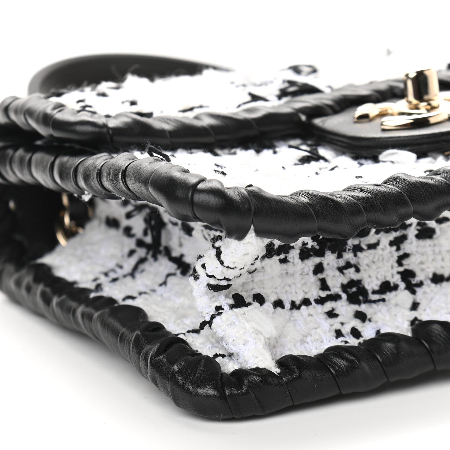 Chanel Tweed Braided Calfskin Mini My Own Frame Flap Grey Black 8 of 10