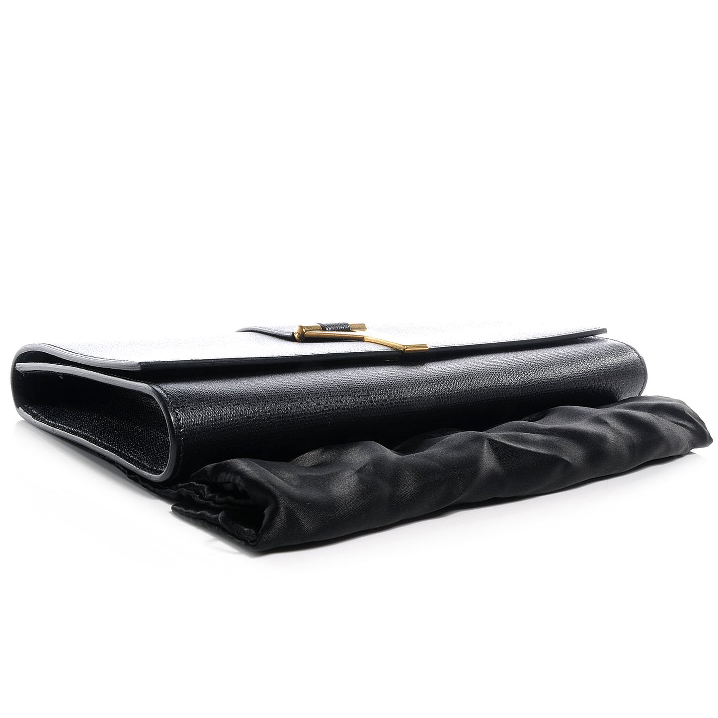 Textured Leather ChYc Clutch Black