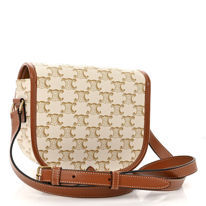 Celine Triomphe Canvas Medium Folco Bag White 3 of 9