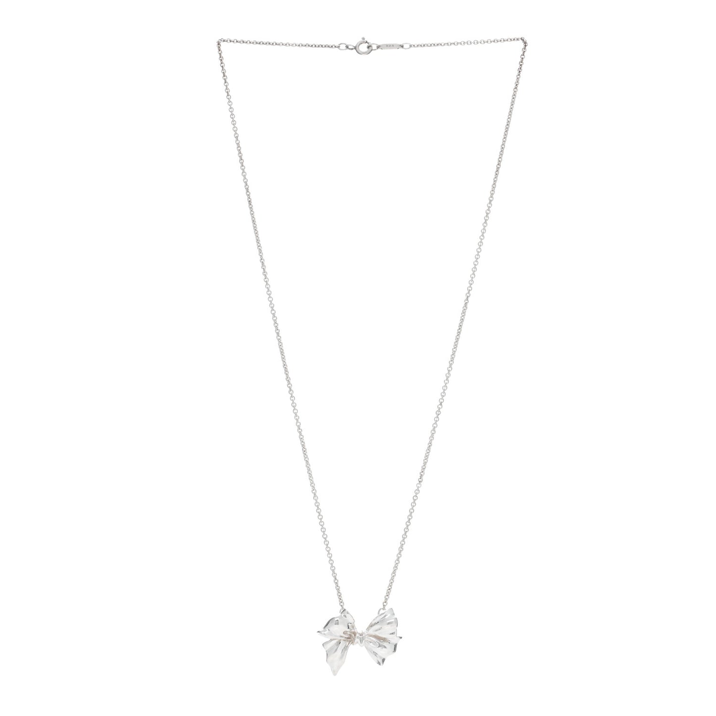 Sterling Silver Bow Pendant Necklace