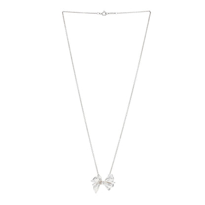 Tiffany Sterling Silver Bow Pendant Necklace 2 of 5