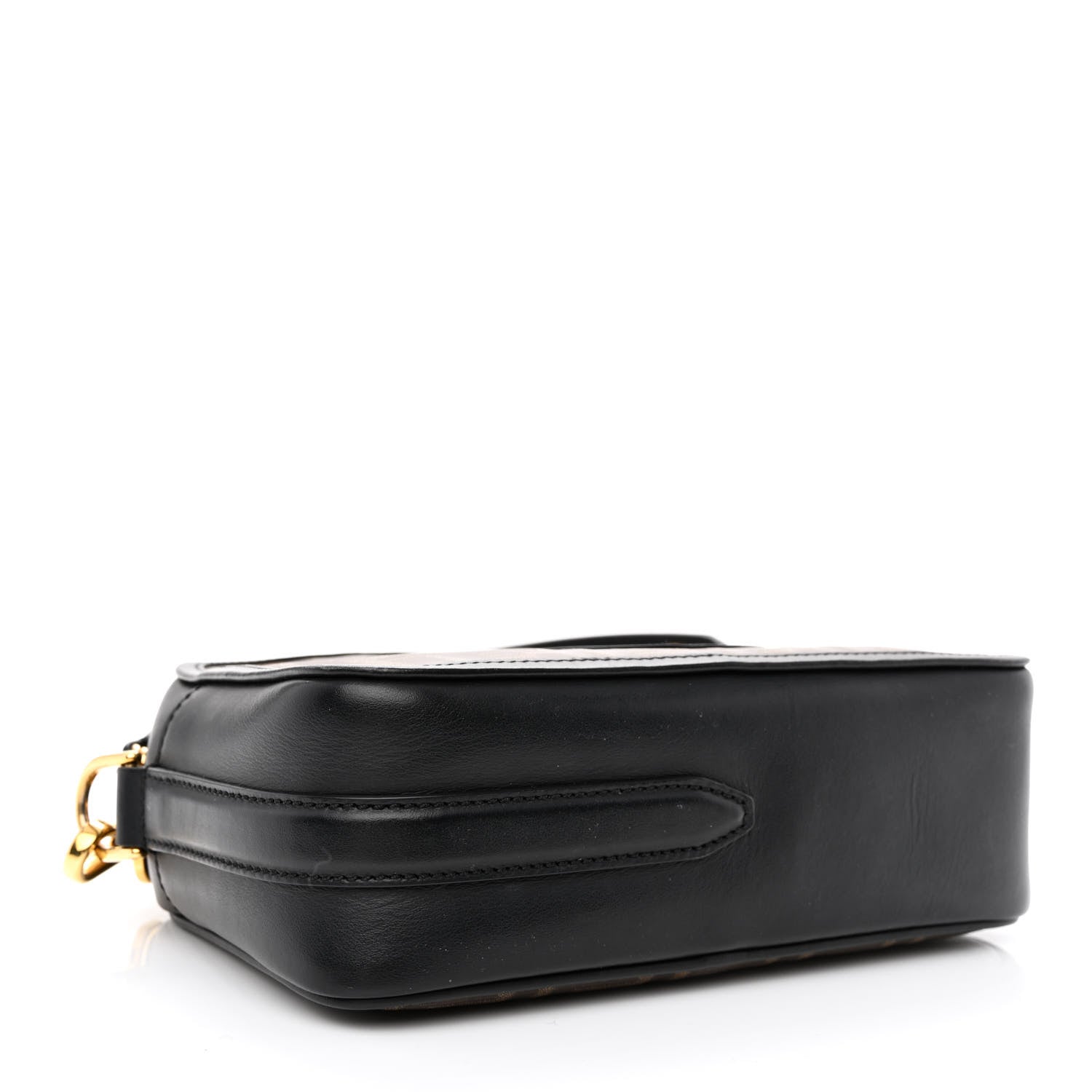 Fendi Glazed Fabric Vitello Century F is Fendi FF 1974 Stamp Patch Camera Case Mogano Panna Black 4 of 10