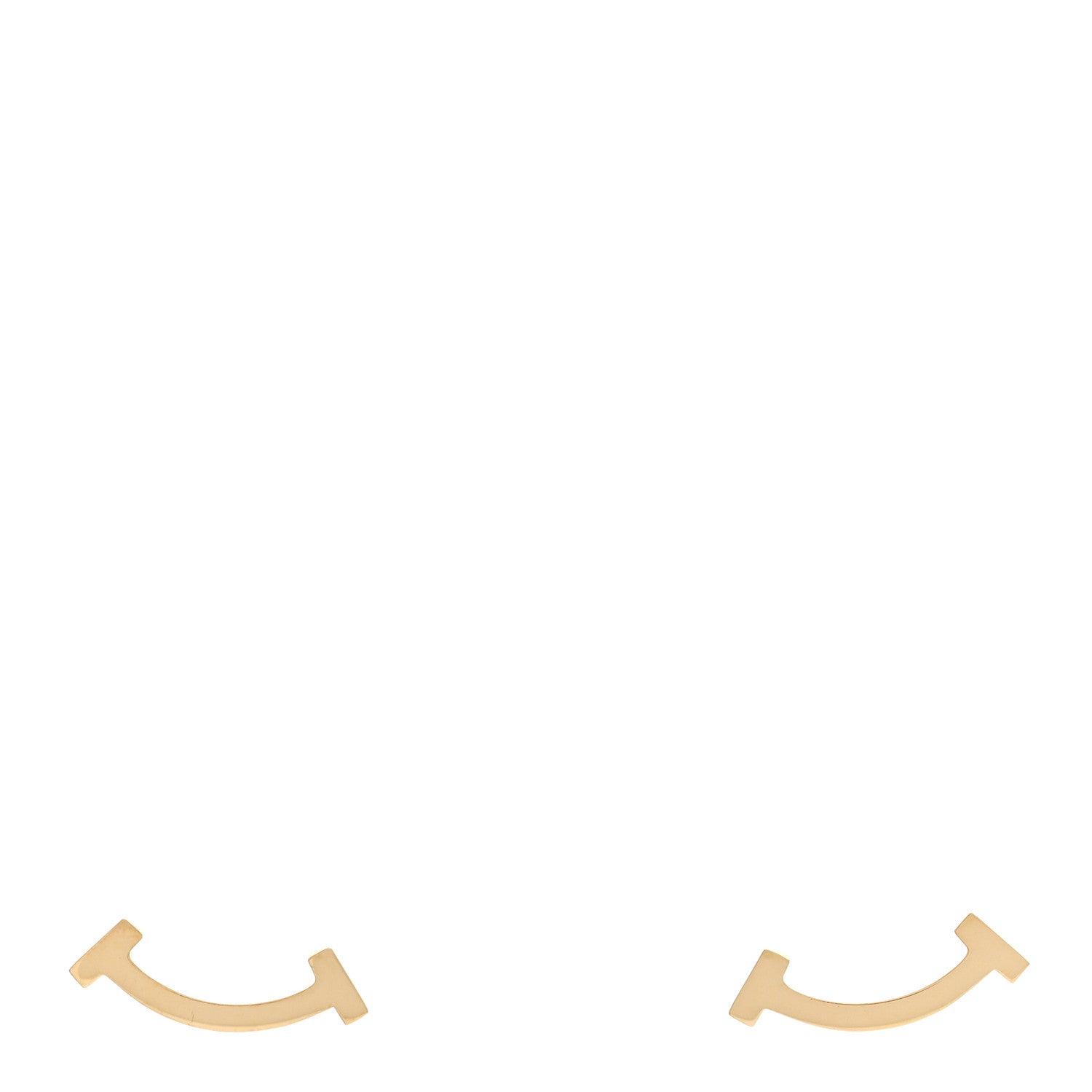 Tiffany 18K Yellow Gold T Smile Stud Earrings 1 of 4