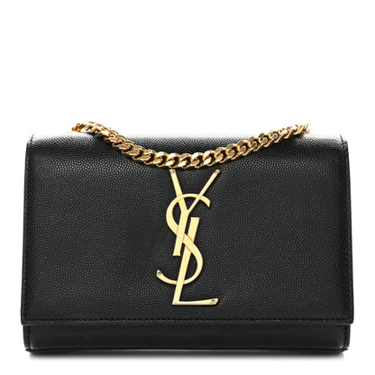 Saint Laurent Grain De Poudre Small Monogram Kate Satchel Black 1 of 10