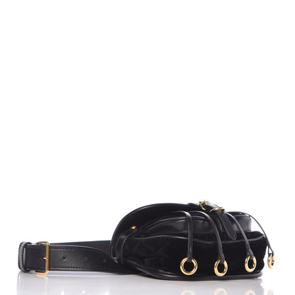 Prada Velluto Impuntu Corsaire Belt Bag Black 5 of 8