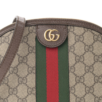 Gucci GG Supreme Monogram Textured Dollar Calfskin Web Small Ophidia Dome Shoulder Bag Beige Ebony New Acero 8 of 12