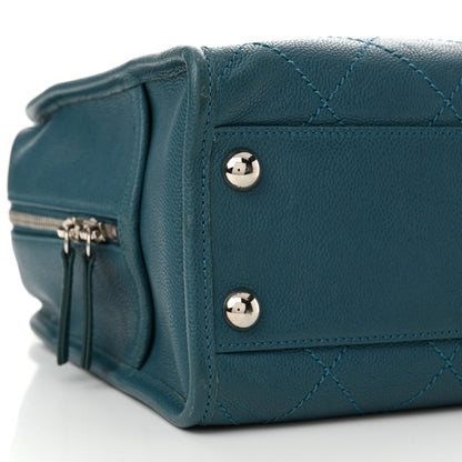 Chanel Caviar Quilted Deauville Bowling Bag Blue 9 of 13