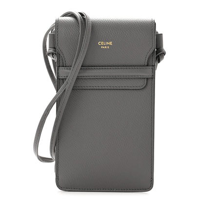 Celine Grained Calfskin Phone Pouch With Flap Grey 1 of 10