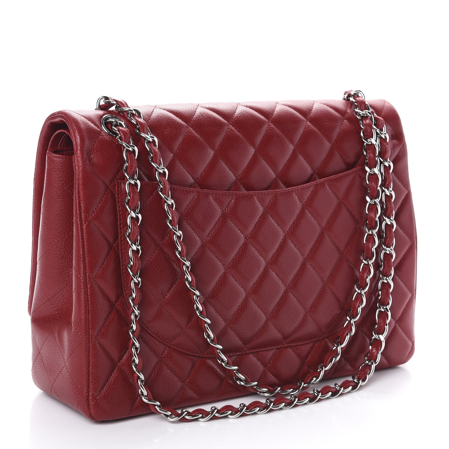 Caviar Quilted Maxi Double Flap Red