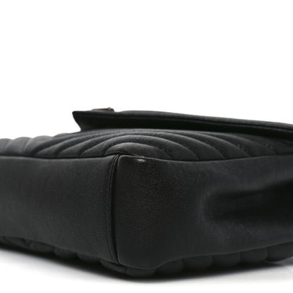 Saint Laurent Sheepskin Matelasse Chevron Monogram Medium College Bag Black 10 of 11