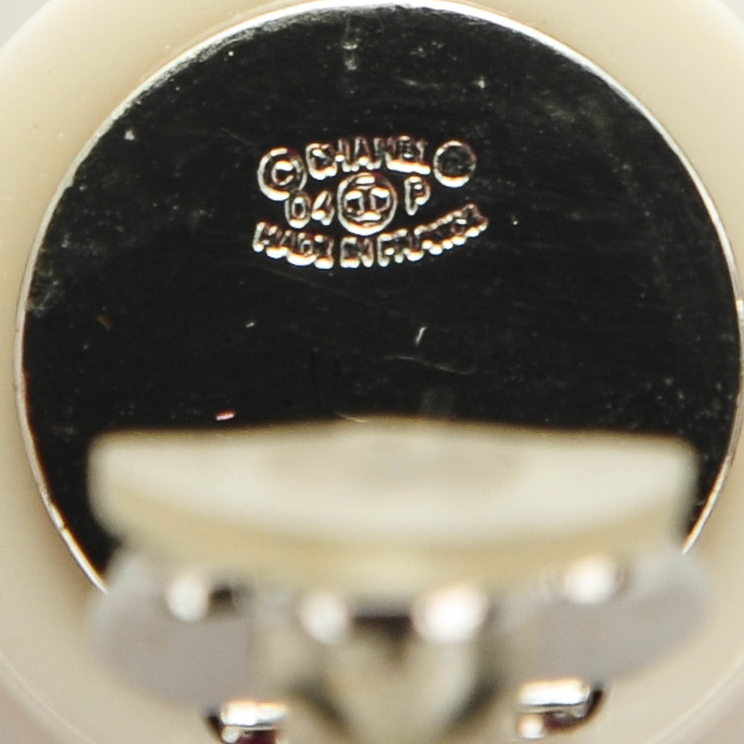 Chanel Resin CC Clover Clip On Earrings Red White 4 of 4