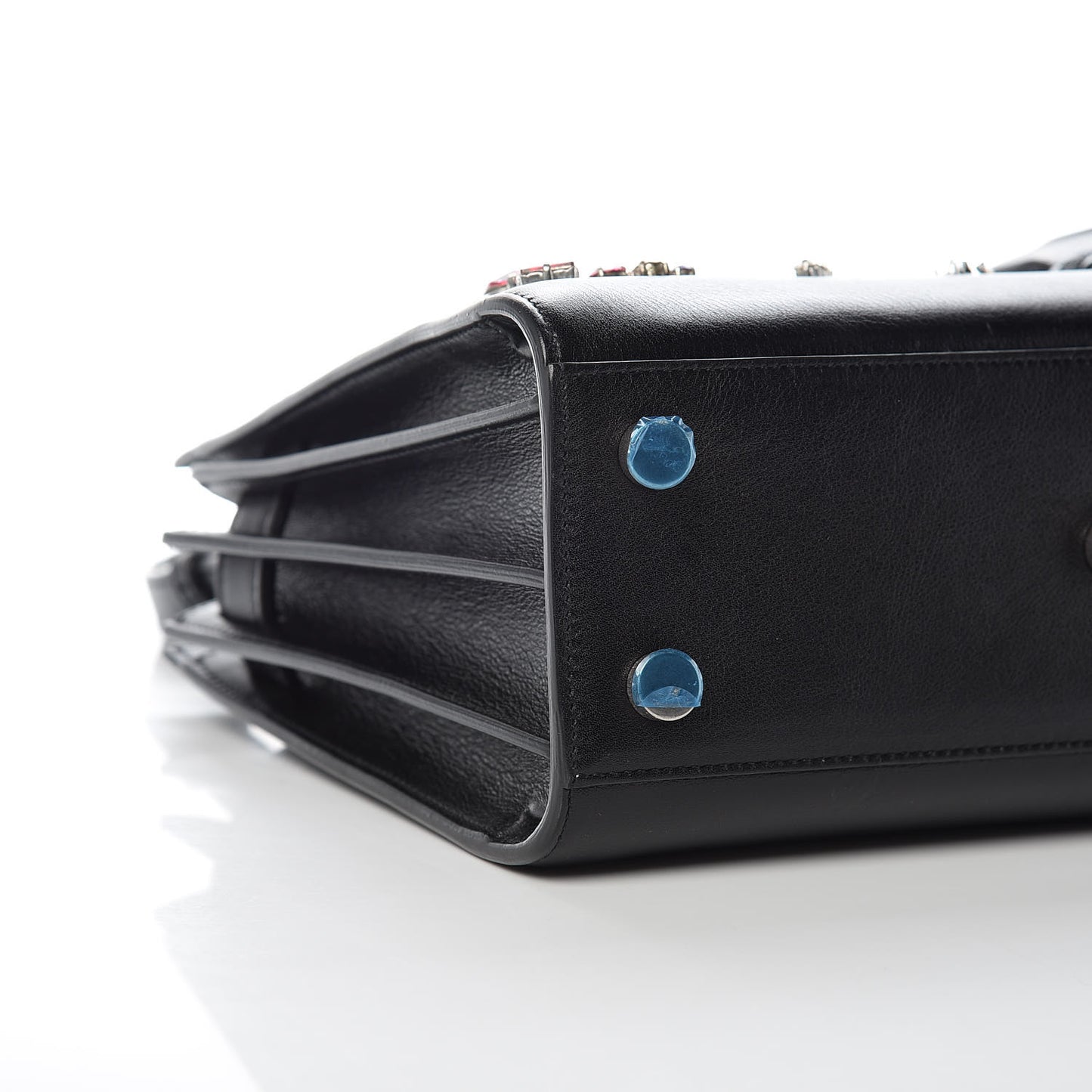 Calfskin Crystal Embellished Nano Sac de Jour Black