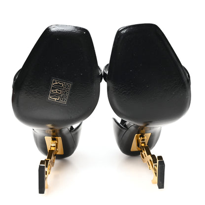 Saint Laurent Patent Calfskin Opyum 110 Sandals 38 Black Gold 6 of 9