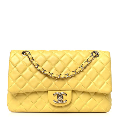 Chanel Lambskin Quilted Medium Double Flap Yellow 1 of 12