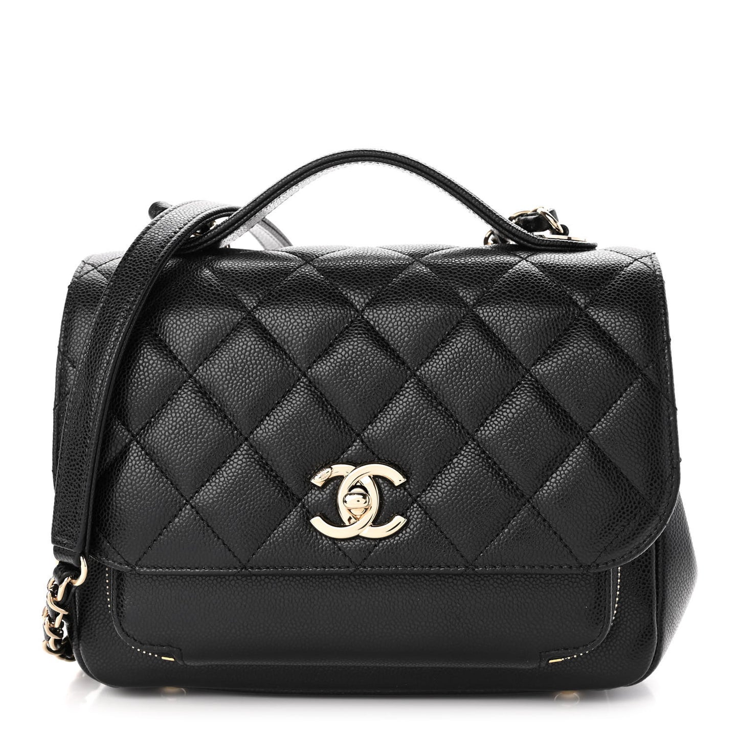 Caviar Quilted Medium Business Affinity Flap Black