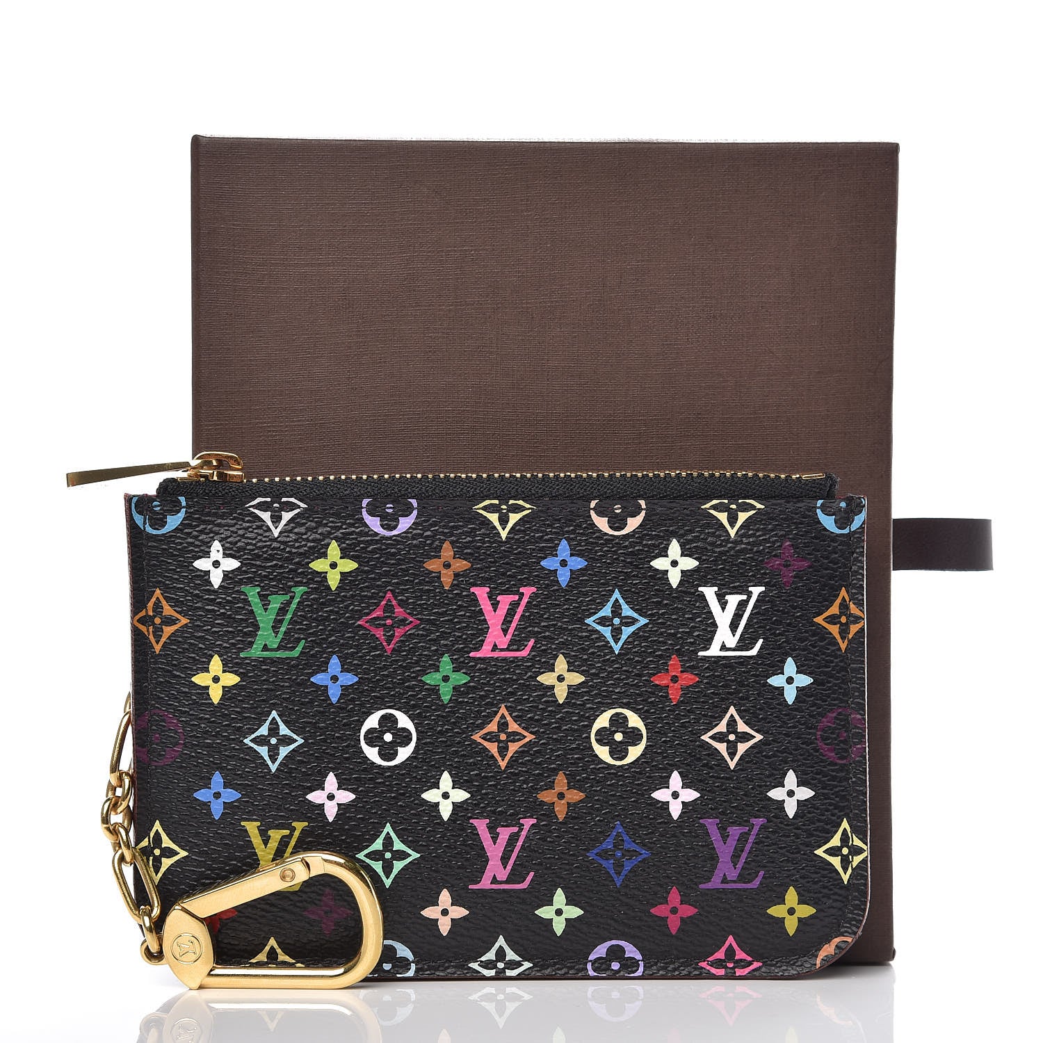 Louis Vuitton Monogram Multicolor Key Pouch Black Grenade 8 of 8