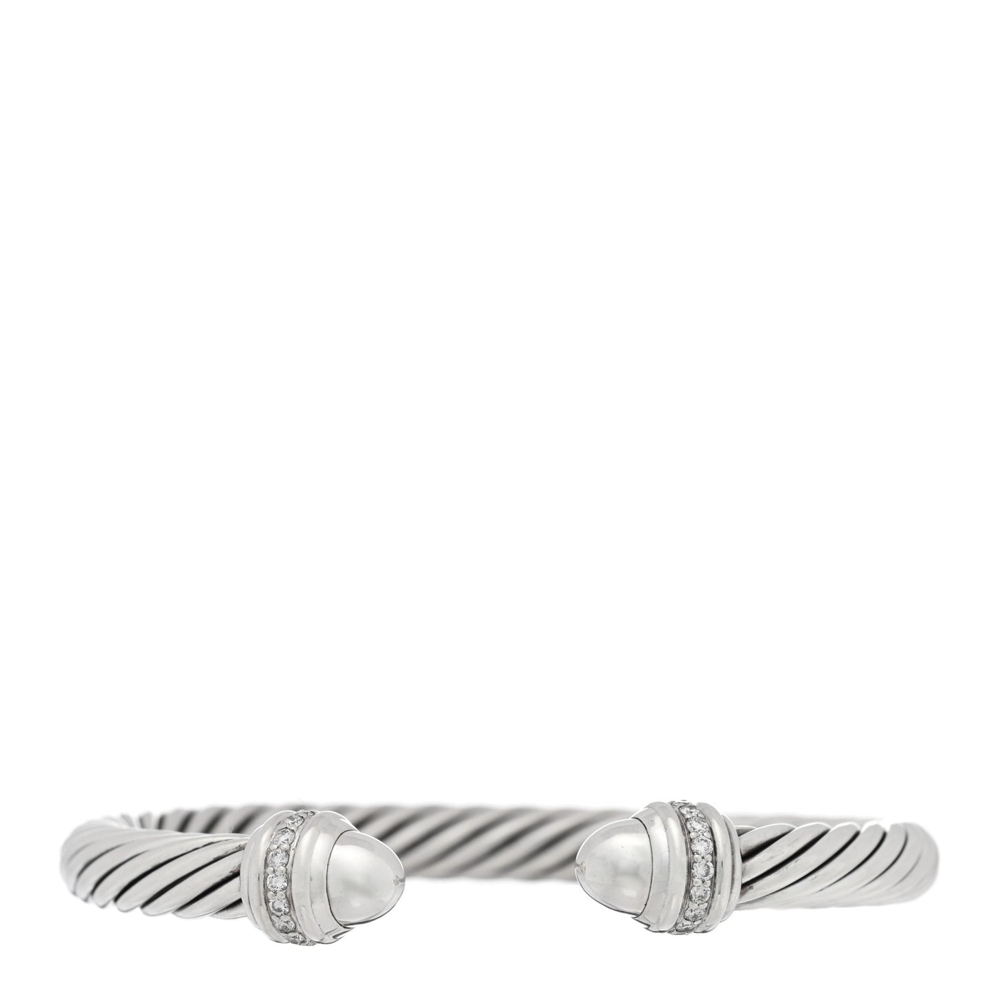 Sterling Silver Diamond 7mm Cable Classics Bracelet