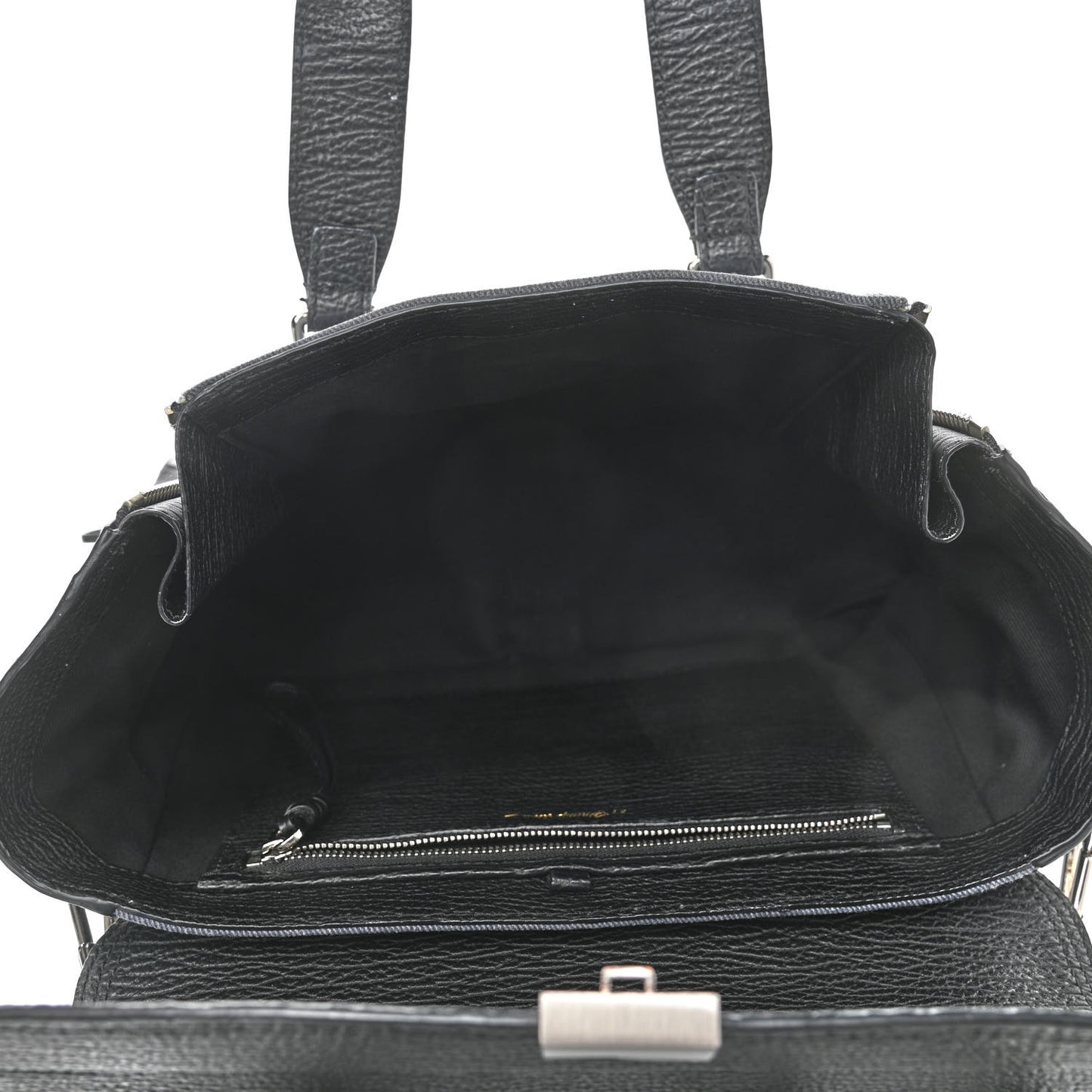Textured Calfskin Denim Medium Pashli Satchel Black