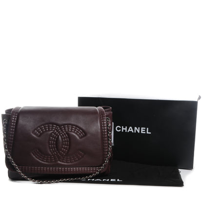 Chanel Calfskin Coco Bengal Accordion Flap Plum 5 of 8