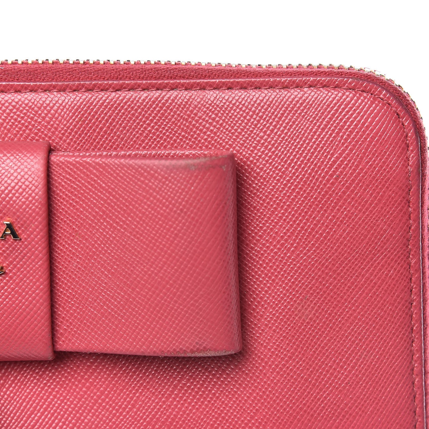 Saffiano Fiocco Bow Zip Around Wallet Peonia