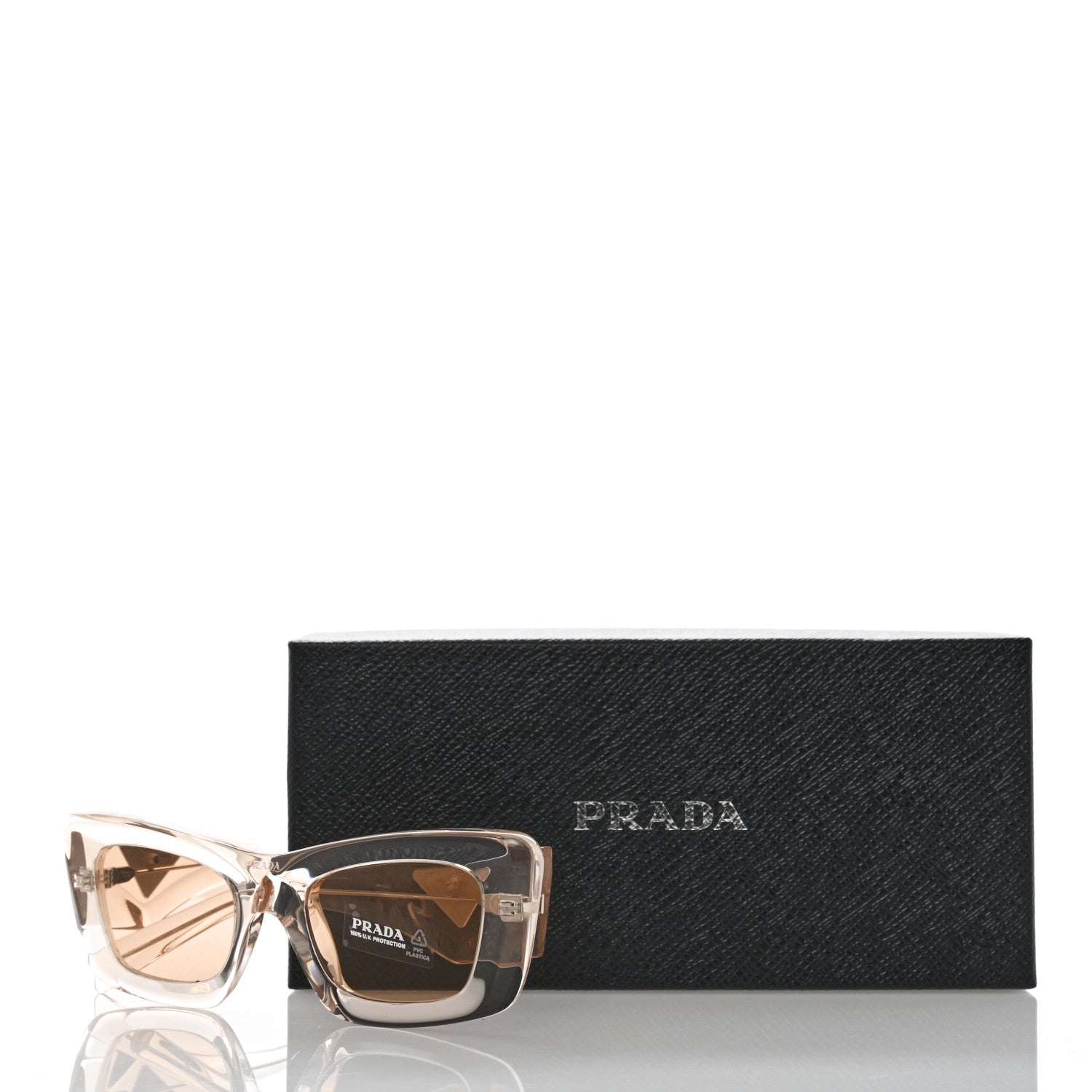 Prada Cat Eye Sunglasses SPR 19M Transparent Beige 8 of 8