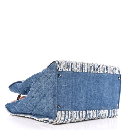 Chanel Denim Fringe Large Shopping Tote Blue 4 of 11