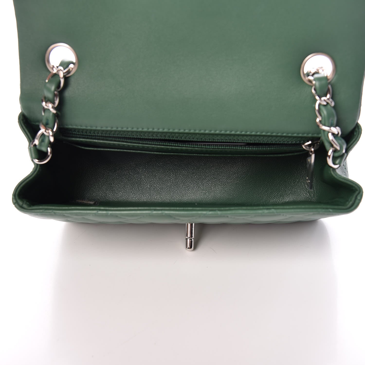 Chanel Lambskin Quilted Mini Rectangular Flap Green 5 of 9