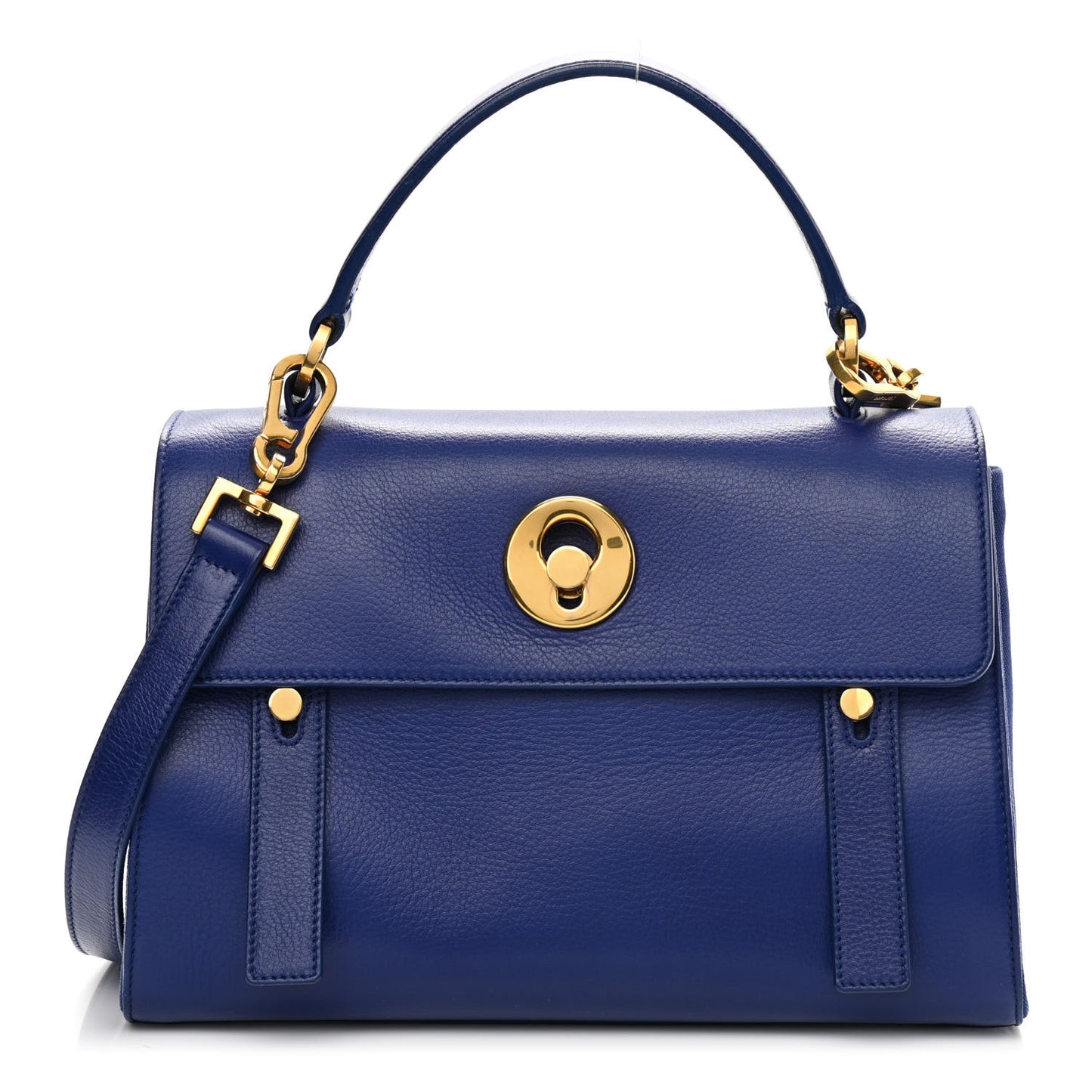 Calfskin Canvas Small Muse Two Blue