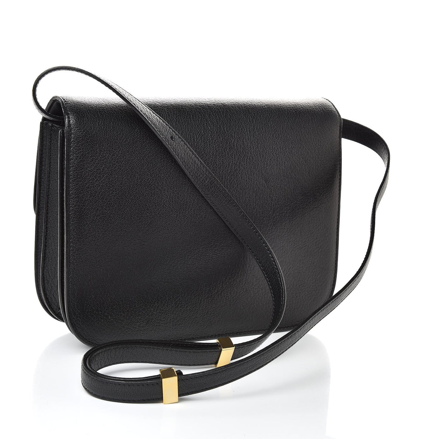 Goatskin Medium Classic Box Flap Bag Black