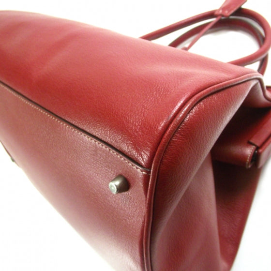 Goatskin Cerniera Doctor Bag Rubino