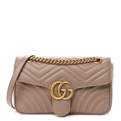 Gucci Calfskin Matelasse Small GG Marmont Shoulder Bag Porcelain Rose 1 of 9