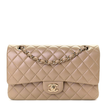 Chanel Iridescent Caviar Quilted Medium Double Flap Dark Beige 1 of 8