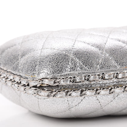 Chanel Metallic Lambskin Small Chain Around Clutch Silver 8 of 15